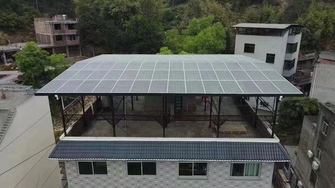 沙洋15kw+10kwh自建别墅家庭光伏储能系统